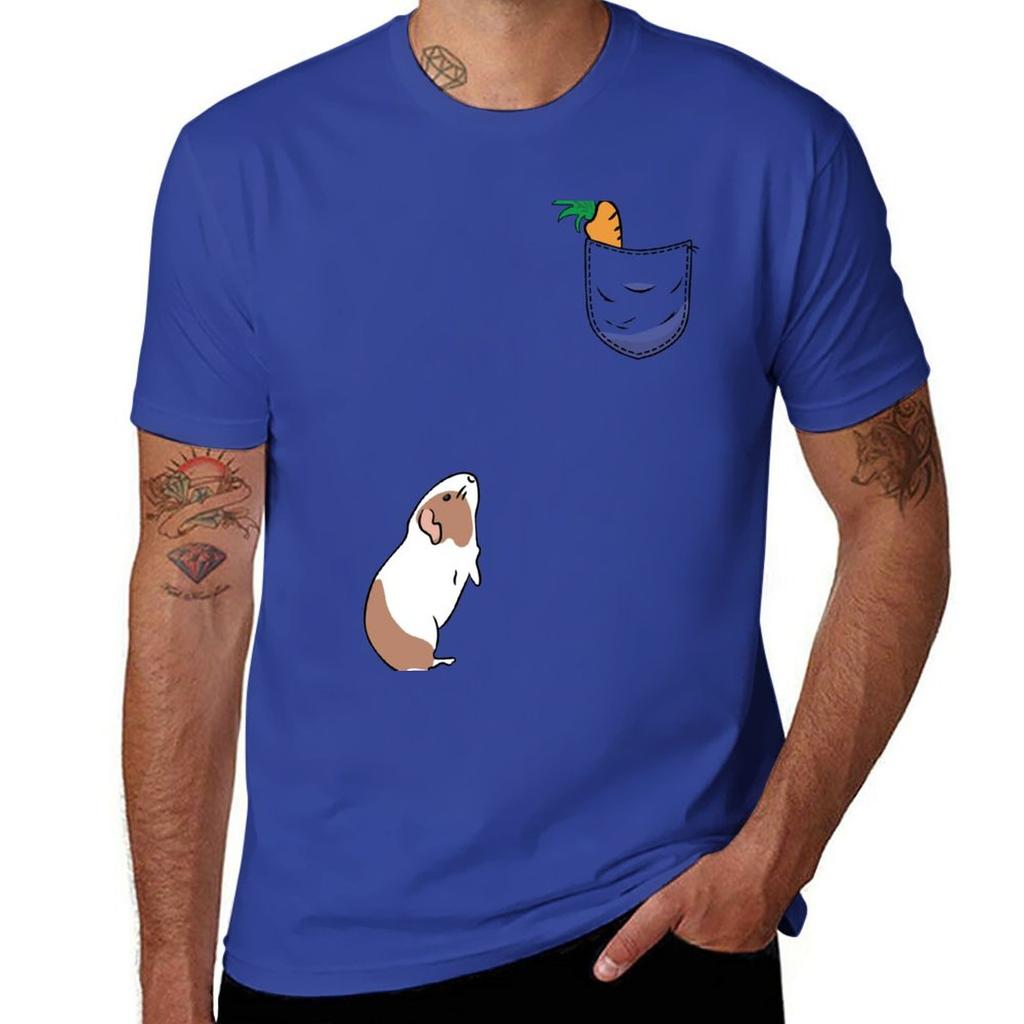 New Carrot In My Pocket For Guinea Pig T-Shirt Anime T-shirt Black T Shirt Sweat Shirts Heavyweight T Shirts for Men