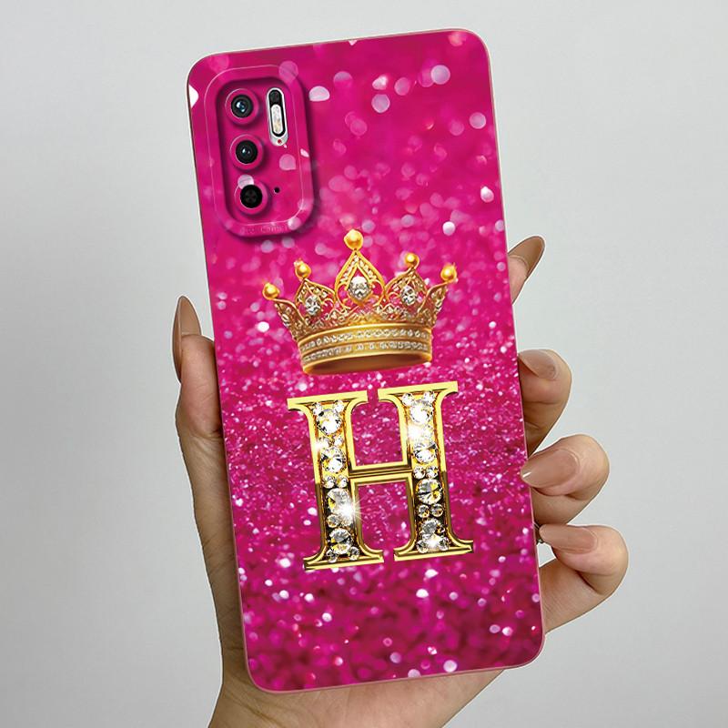 For Redmi Note 10 5G Note 10T 5G Fashion Initial Letter Couple Phone Case Redmi Note10 5G 10T Soft Silicone TPU Protective Case