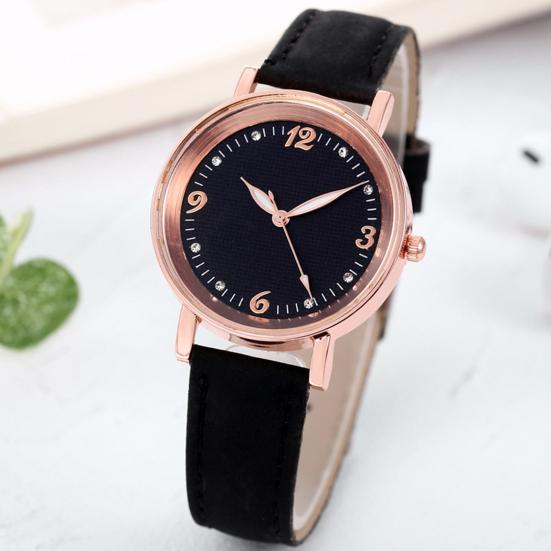 Women Faux Leather Strap Watch Luminous Round Dial Analog Watch Minimalist Ladies Casual Formal Wristwatch Gifts for Her