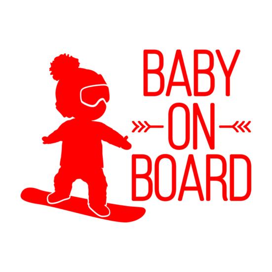 16x12cm BABY ON BOARD Snowboard Waterproof Car Styling Window Sticker Decal