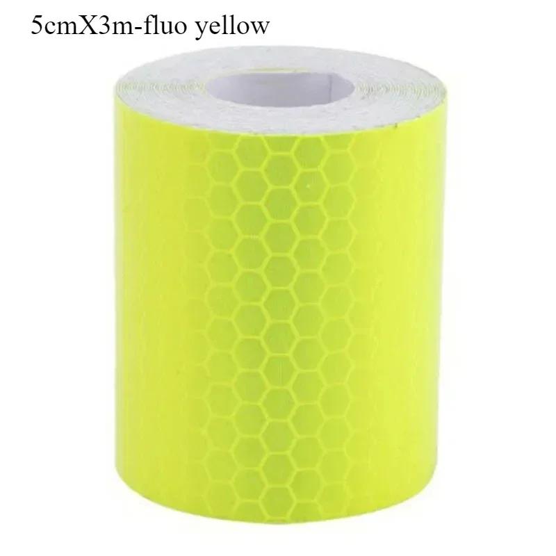 Car Reflective Warning Tape 5cm*3m Car Reflective Tape Safety Warning Car Decoration Sticker Color Grid Reflector
