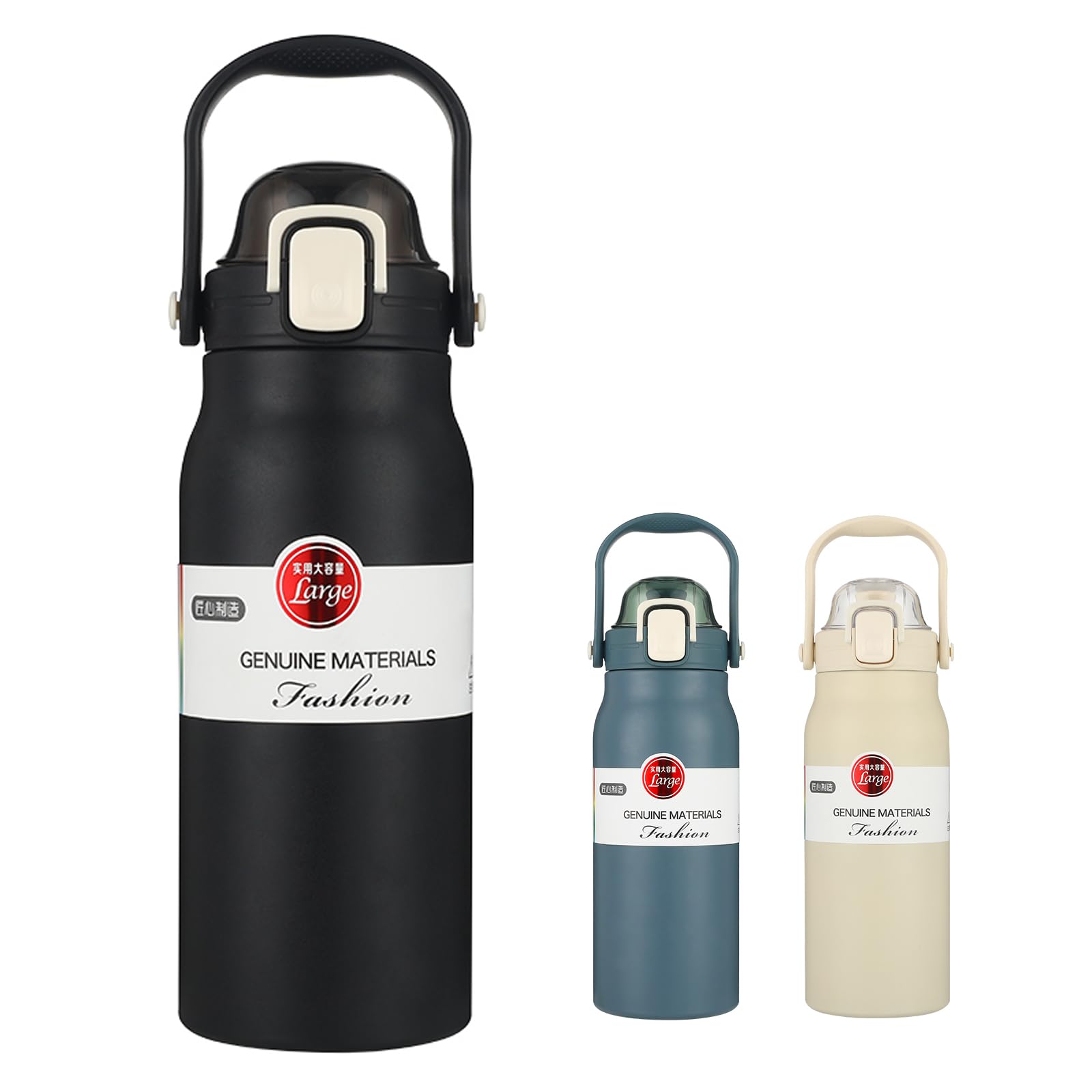 

Fexmoy 1.3 Liter Stainless Steel Vacuum Insulated Thermos Water Bottle, Insulated, Wide Mouth, Large Capacity, Stylish for Girls and Boys, Adults and