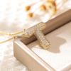 26-Letter Alphabet Pendant Necklace with Copper Clavicle Chain and Micro-Inlaid Zircon