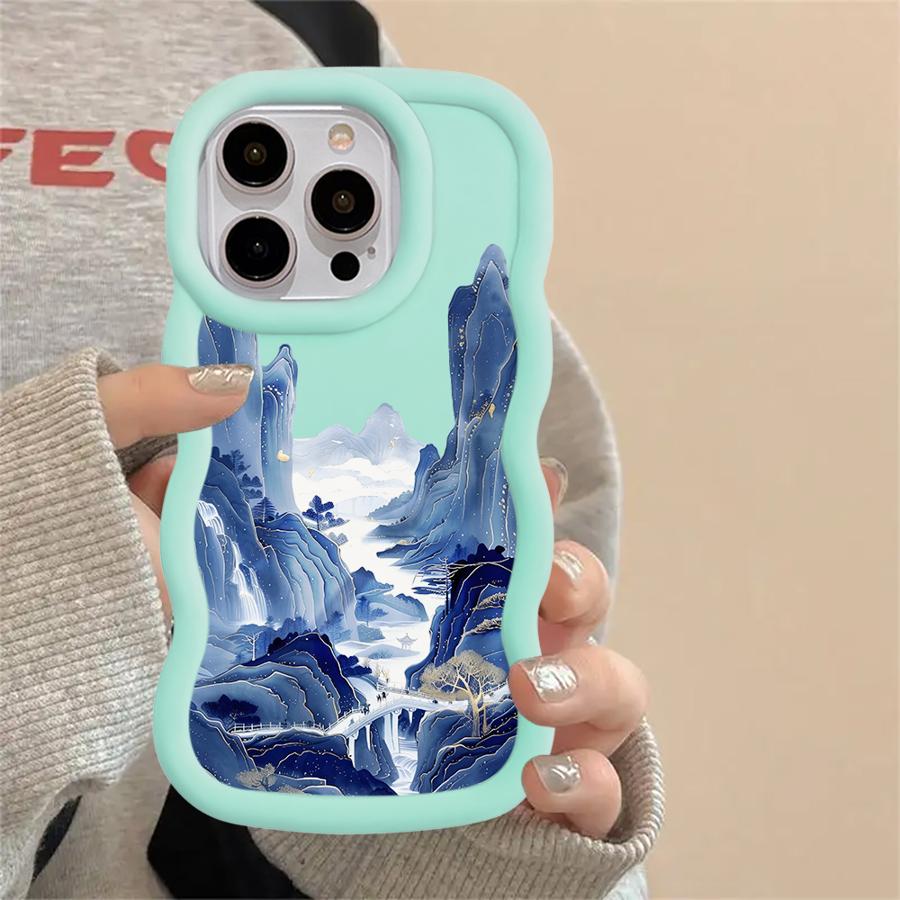Mountains Waters Art Soft Phone Cover Case for iPhone 17 Air 16 Pro Max 13 12 8 15 Plus 11 XR 14