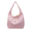 Plaid Contrasting Color Small Fresh Female Large Capacity Student Commuting Tote Polyester Versatile Casual Shoulder Bag