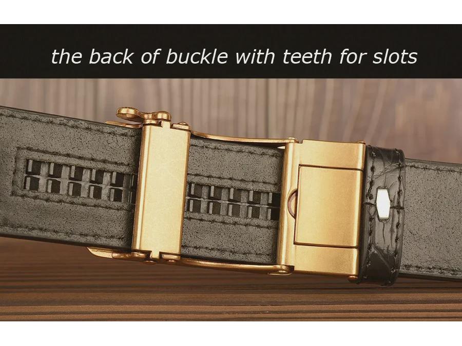 New Tiger Zodiac Automatic Buckle Men's Crocodile Pattern Cowhide Belt