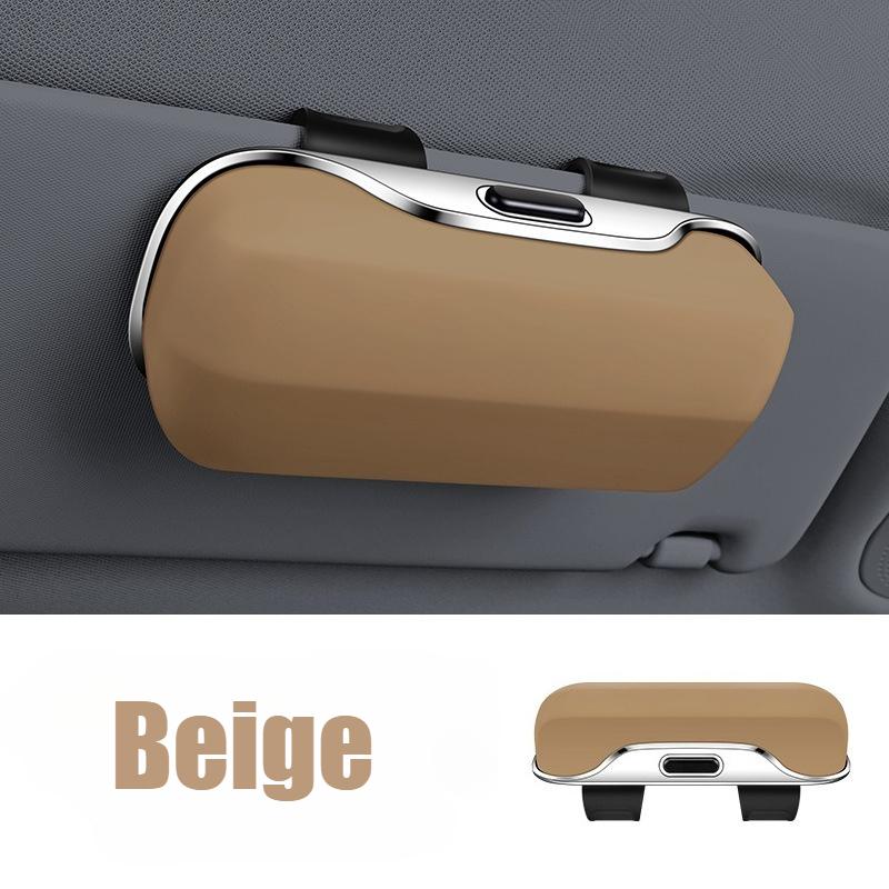 Car Visor Glasses Case Premium ABS Flocking Inner Auto Sunglasses Organizer Storage Case Anti-Scratch Eyeglasses Protection Box