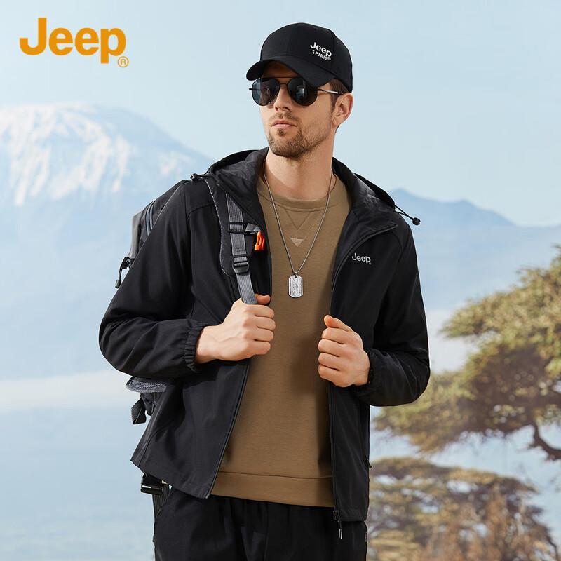 Jeep Men's Spring/Autumn Casual Hooded Jacket
