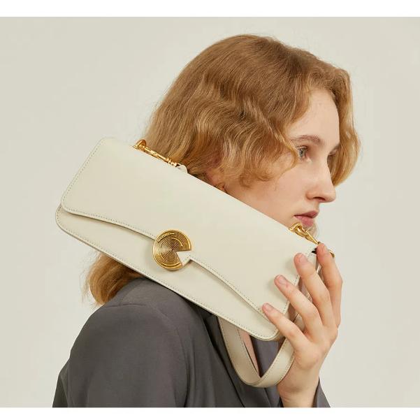 Women Genuine Leather Shoulder Bags Female Fashion Handbag Totes Small Underarm Bag Casual Daybag Mini Purse Armpit Bag