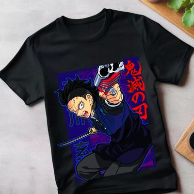 Koszulka Genya Shinazugawa Kimetsu No Yaiba Zabójca Demonów Tanjiro T-shirt Wszystkie Rozmiary Lato Nowość Męska Damska Streetwear