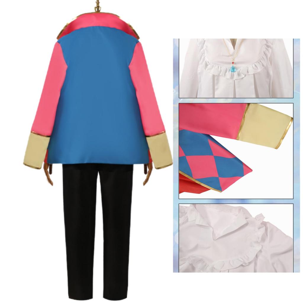 COSSA Howl Cosplay Kostüm mit Perücke, Sophie, für Bühnenauftritte, Fotografie, Halloween, Schulfeste und Kulturfeste (Howl, Größe S)