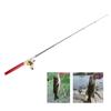 Conjunto combinado de carretel de vara de pesca, mini caneta de bolso portátil telescópica, vara de pesca e carretel de alumínio