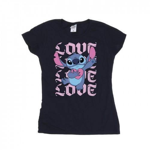 Lilo & Stitch Womens/Ladies Valentine Love Cotton T-Shirt