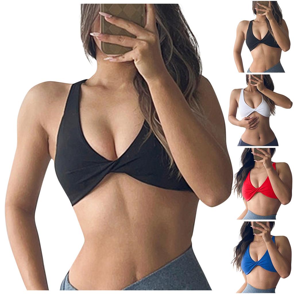 Damen Sport-BH Gepolstert Überkreuzter Rücken Rückenfrei Sport-BH Für Yoga Fitness