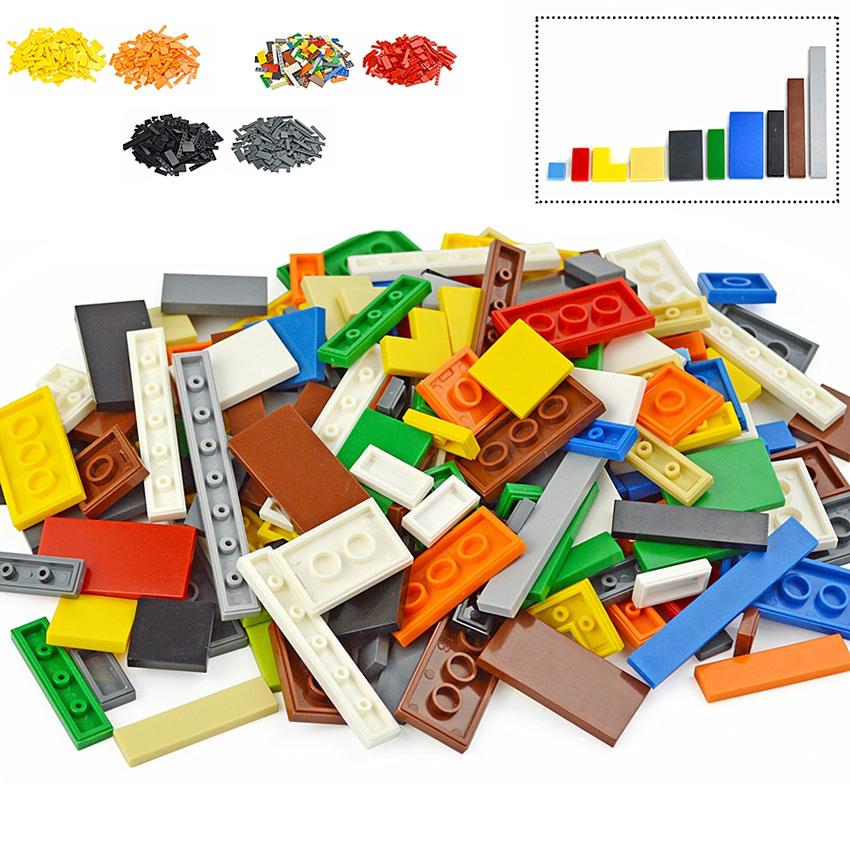 1x1 1x2 1x6 2x2 2x4 Bulk Mixed Smooth Building Blocks 11Color 150Pcs Creative City Thin Bricks Model Compatible Educational Toy