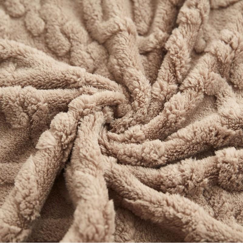 TaoFuu Fleece Blanket Jacquard Nap Office Sofa Dorm Bed