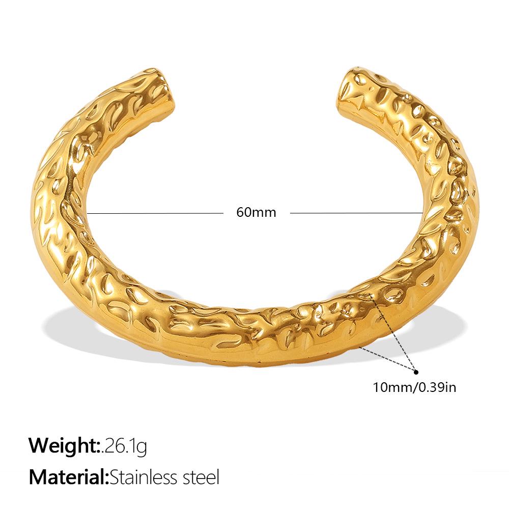 

Элегантный витой C-образный кованый браслет-манжета из нержавеющей стали для женщин