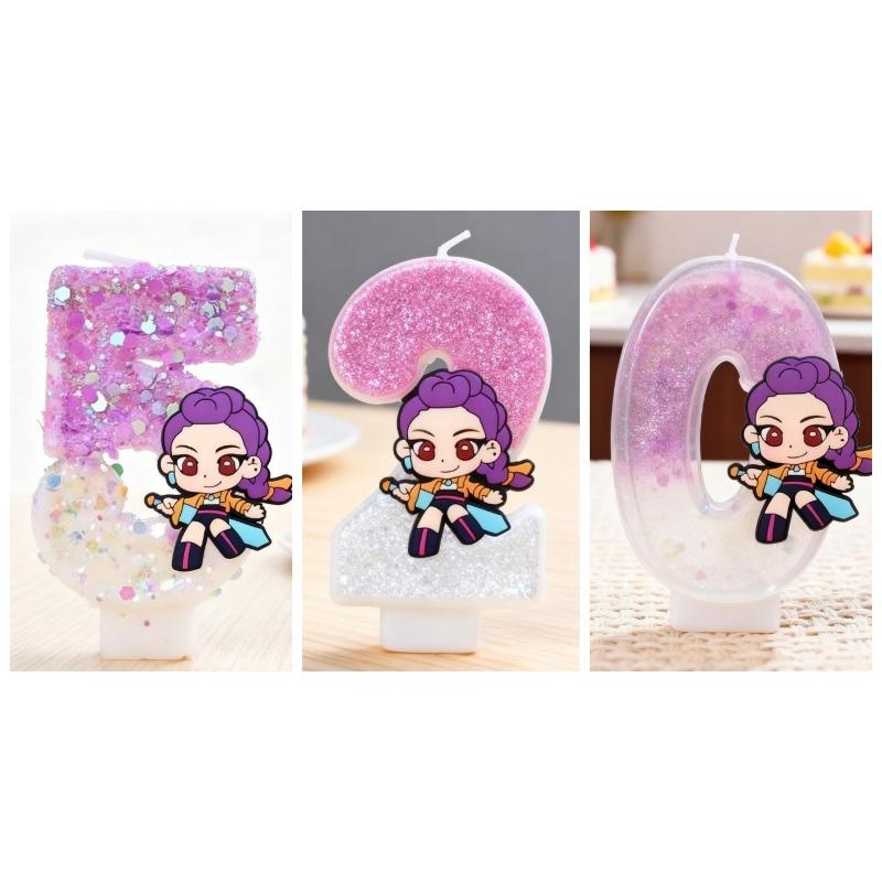 Kpop Devil Hunter Theme Candle 3D Number 5201314 Birthday Cake Decoration Baby Shower Anime Party Supplies