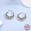 925 Sterling Silver Shining Retro Patterns Earrings for Women Girl Ear Studs Fine Jewelry Fashion Luxury Anniversary