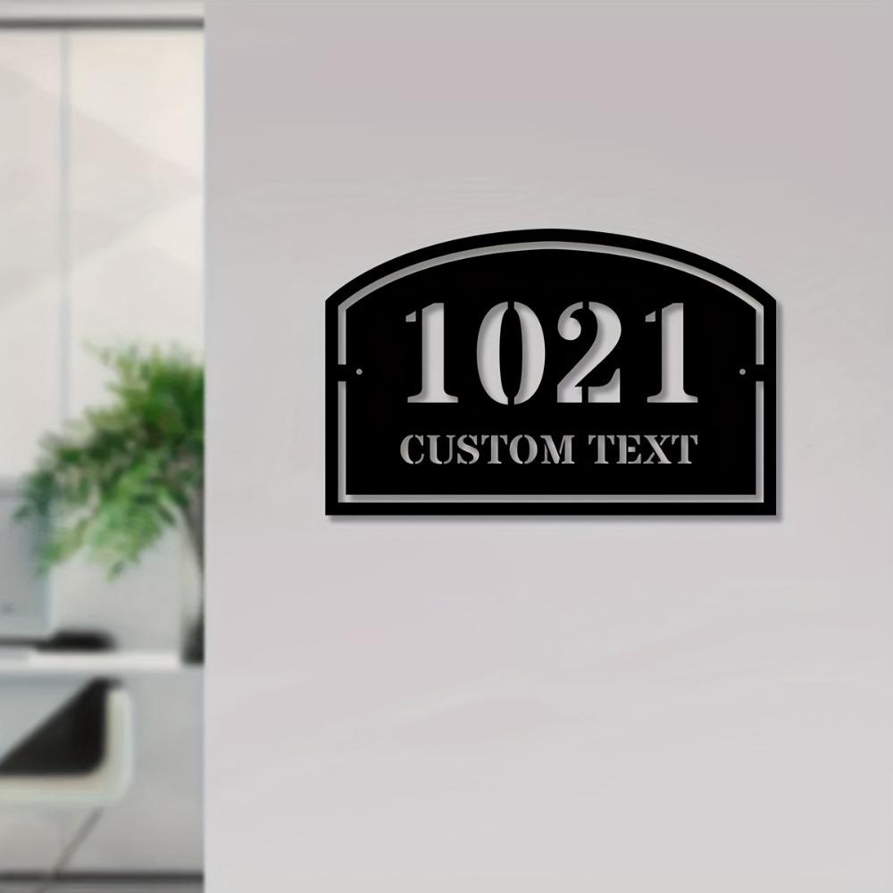 Metal Wall Art Decor - Custom House Number Sign for Address Plaque Outdoor Garden Home Decor Personalized Street Name Plate