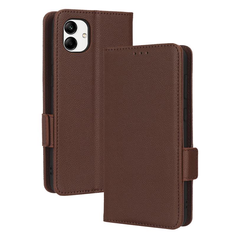 Compatible Leather Flip Case with Card Holder for Samsung Galaxy A04 4G & M13 5G - Lychee Pattern