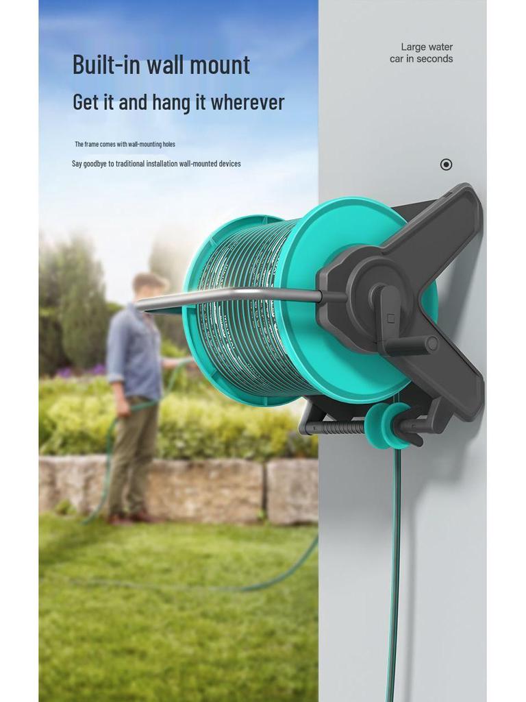 High-Pressure Household Car Wash Water Gun Set with Supercharging Nozzle and Storage Frame for Rinsing and Washing.