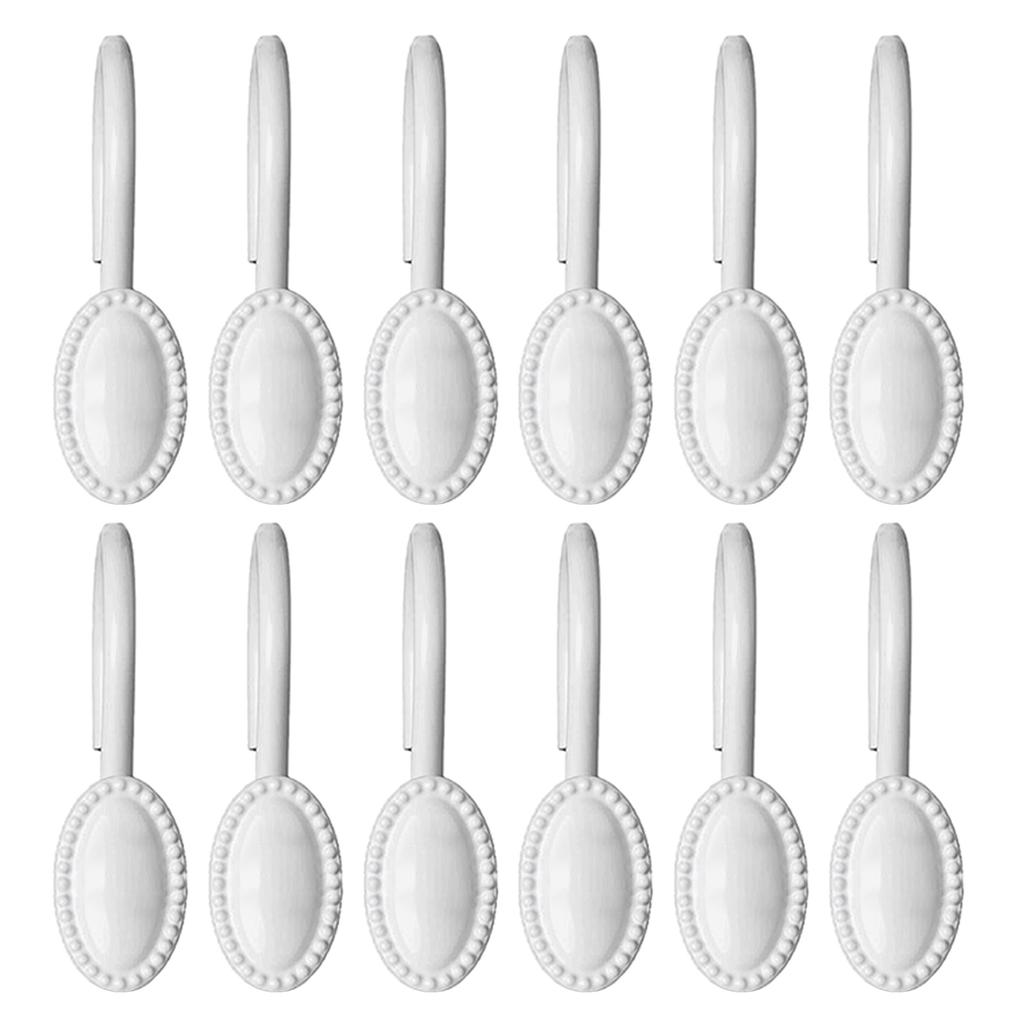 Duschdraperikrokar Legerade Ringar för Gardiner Gardiner Hängare 12 st Rostfritt Zinklegering Duschkrok Set för Hem och Hotell