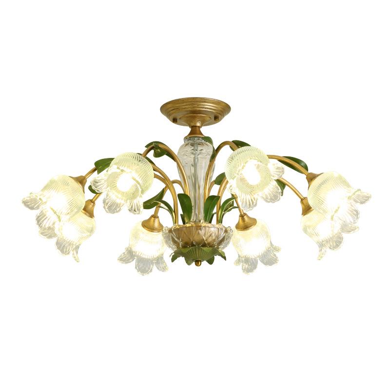 American Vintage Cream Style Ceiling Lights French Rustic Flower LED Lamp for Living Dining Room Bedroom Home Lighting Luminaire