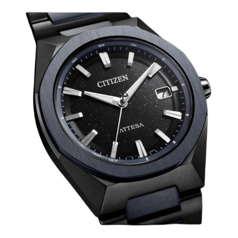 CITIZEN Attesa Series 100 Meters Waterproof Solar Quartz Titanium Strap 39mm Women's Watch Black Dial CB3046-76E