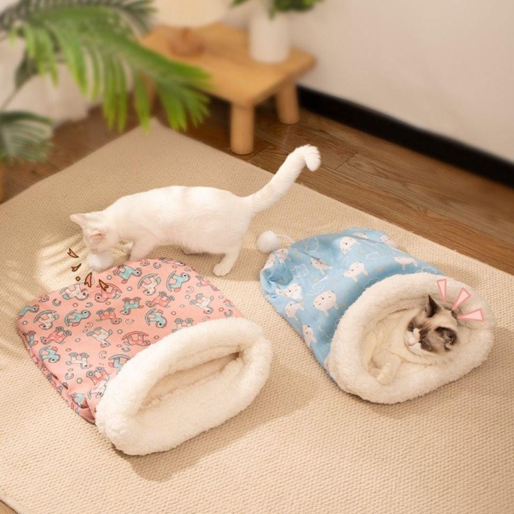 Pocket Type Cat Sleeping Bag Plush Kitten Quilt Bed Pet Supplies Cat Nest  Winter
