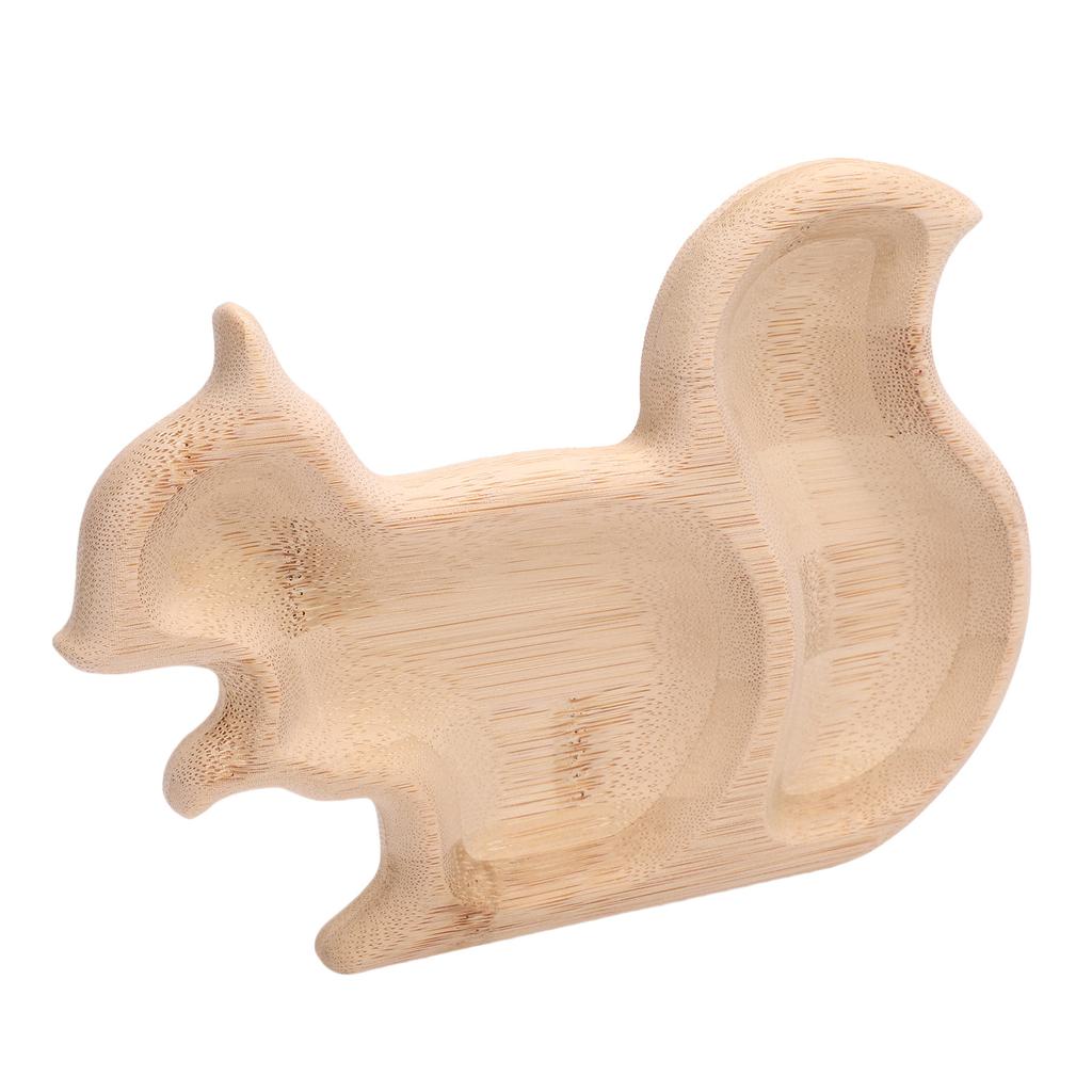 Snack Serving Plate Multifunctional Wood Squirrel Shaped Fruits Storage Plate for Parties Weddings