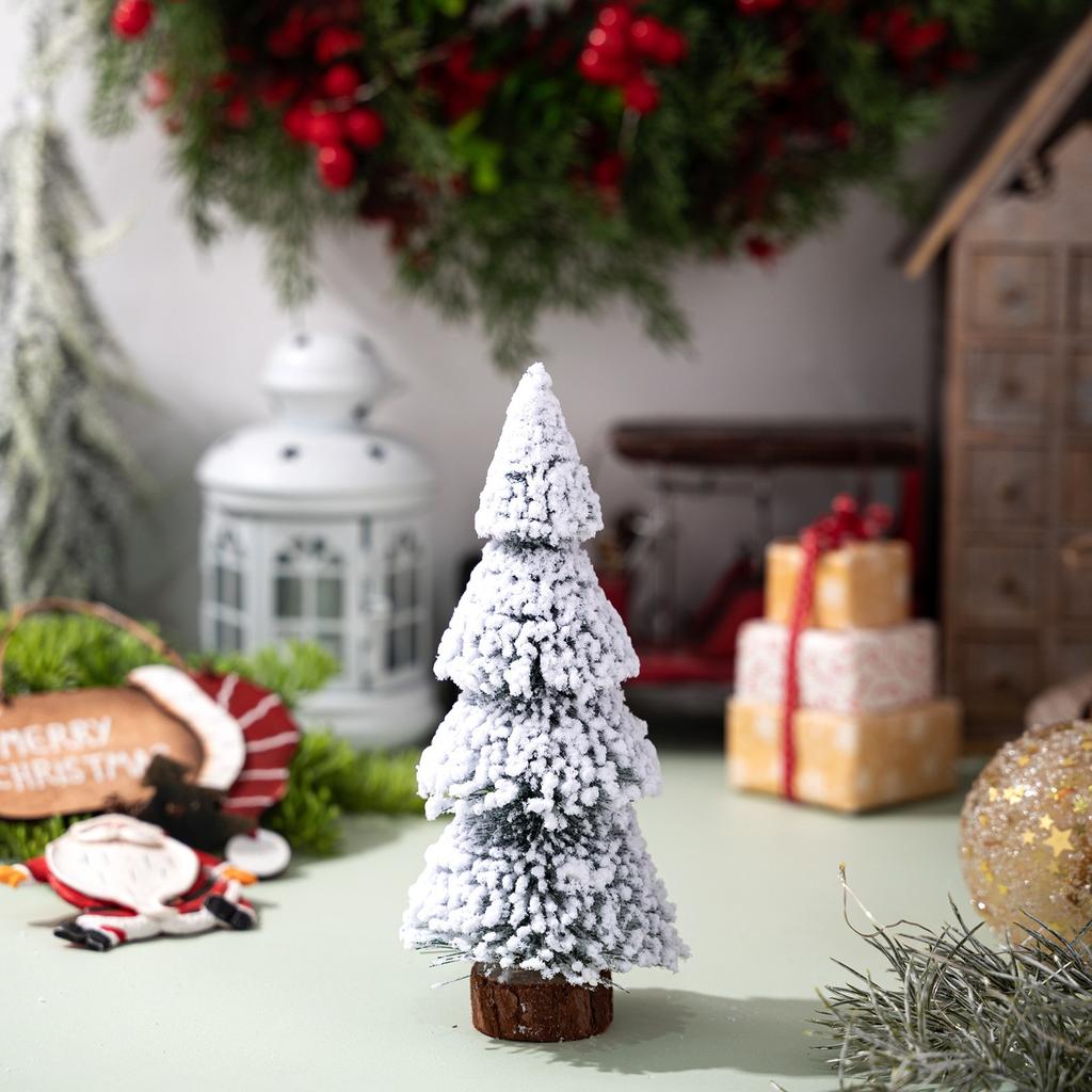 New Christmas Decorations With Home Scene Window Display Snow Christmas Tree Desktop Ornament