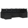 VidaXL Ensemble de salle à manger de jardin de 6 pièces avec coussins Noir Poly Rattan 3355462