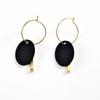 Trendy Charm Alloy Mom Earrings Round Splice Long Strip Design Elegant Jewelry for Mother Daily Work Wear