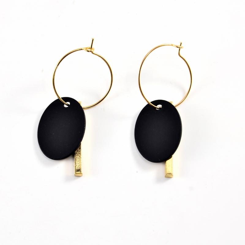 Trendy Charm Alloy Mom Earrings Round Splice Long Strip Design Elegant Jewelry for Mother Daily Work Wear