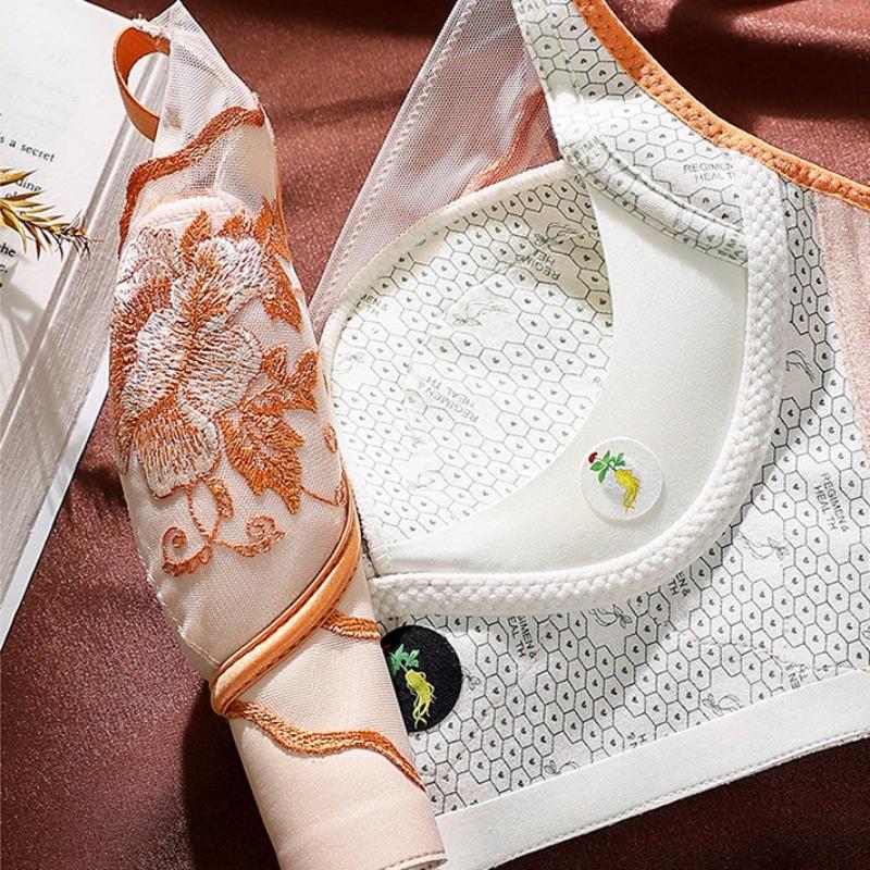 Herbst und Winter Spitze Nicht-Stahl-Ring-BH geraffte warme Unterwäsche Damen Anti-Sagging-BH