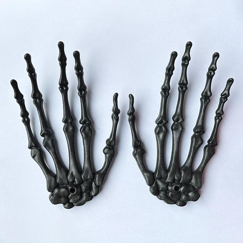 Halloween Decoration Realistic Skeleton Hand, Outdoor Yard Lawn Ornament, Plastic Skull Hand Prop, Spooky Party Garden Decor