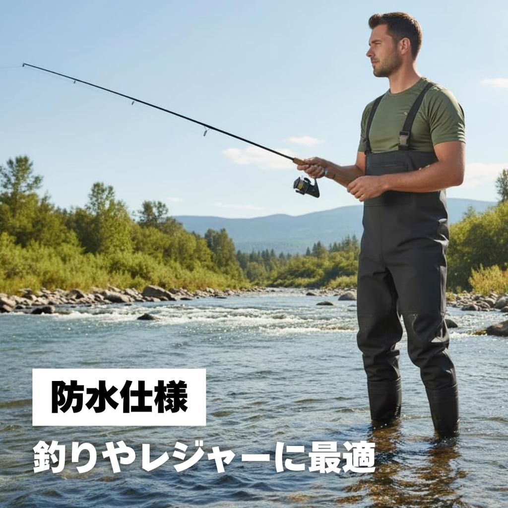 Waders, Chest Waders, Waterproof, Fishing Suit, Fisherman's Waders, Hip Waders (Black, 26cm) [Parallel Import]
