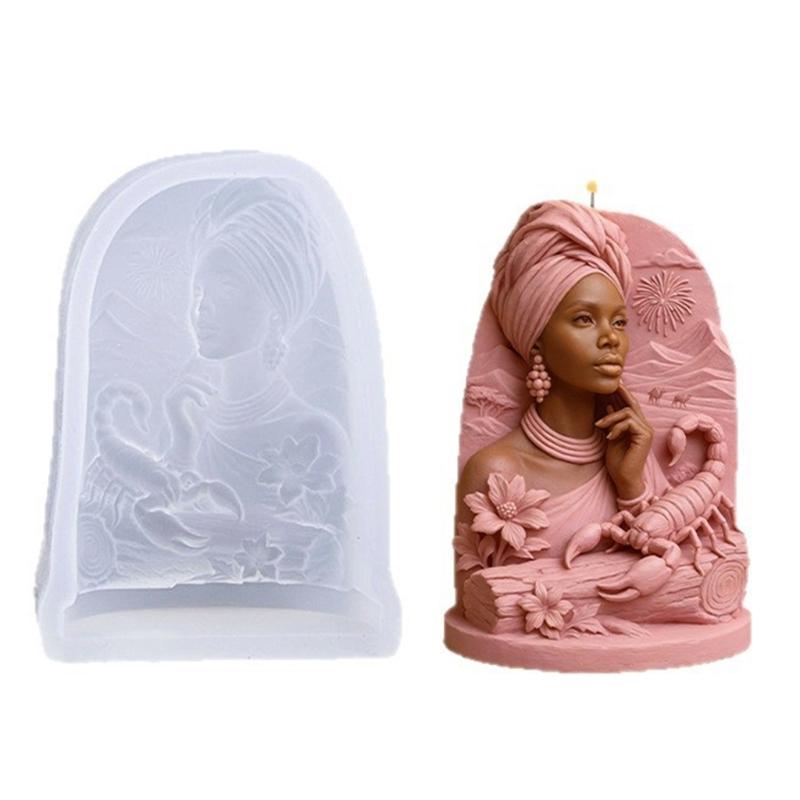 

Food Grade Silicone Candle Making Mould Featuring Detailed Desert Queen For Creative Projects 1