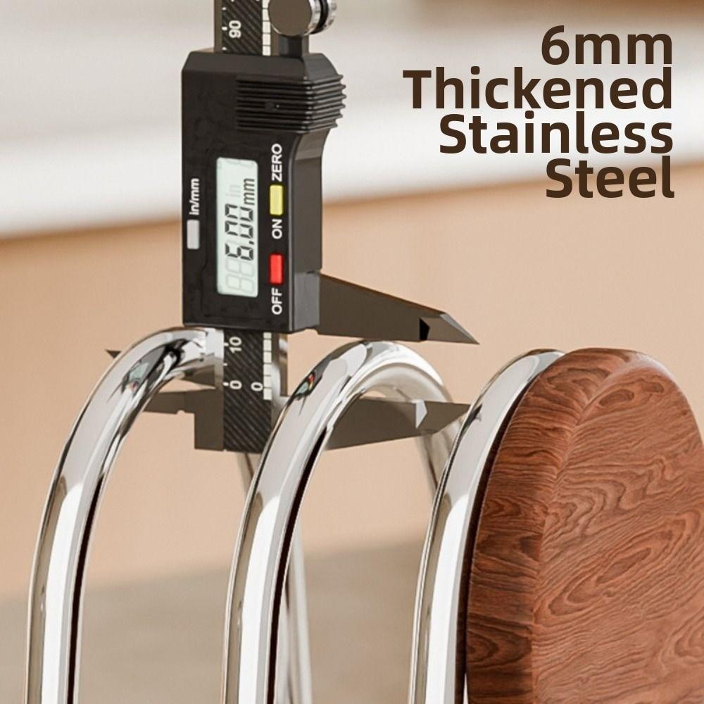 Stable Cutting Board Holder Rustproof Space-saving Pot Lid Organizer Anti-slip Heavy-Duty Pot Cover Shelf Kitchen Accessories