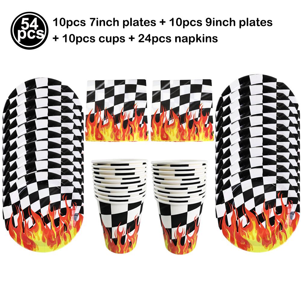 Checkered Race Car Party Black White Checkered Flag Tablecloth Road Tablecloth Racetrack TableCover Racing Birthday Party Decor