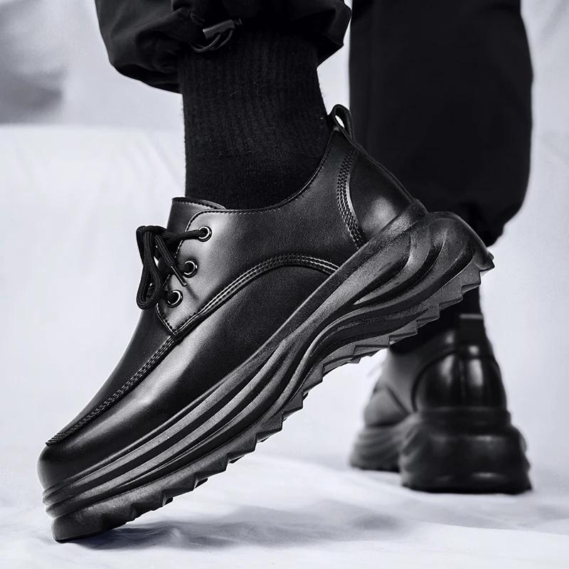 Pánské společenské boty Módní Krásné Čtvercová špička Silná podrážka Trendy Všestranné Pánské Populární Nízké britský styl Pracovní Kožené boty