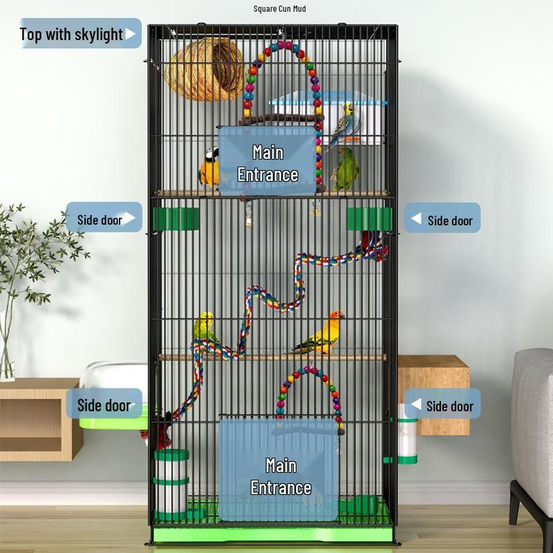 Large Parrot & Bird Cage for Budgies, Peonies, Wrens, Starlings & More