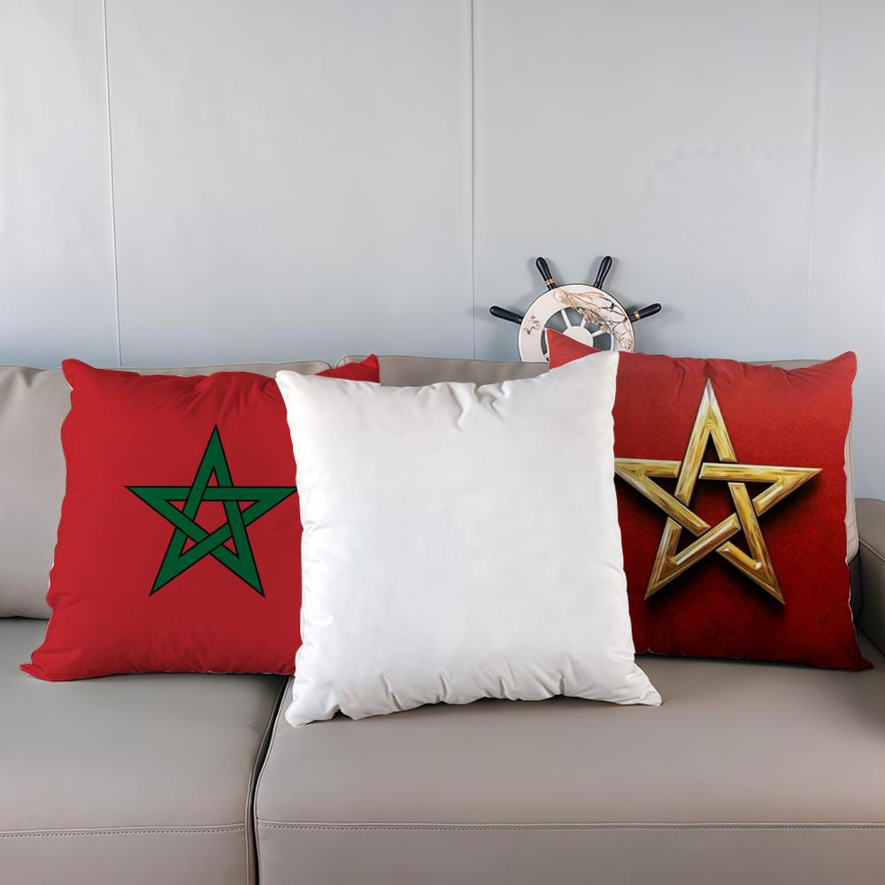 Pillow Case luxurious home office, sofa decorative Multi sized car seat cushions, pillowcases Morocco flag map logo