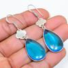 Swiss Blue Topaz Gemstone 925 Sterling Silver Jewelry Earring 2.17" GK-5186