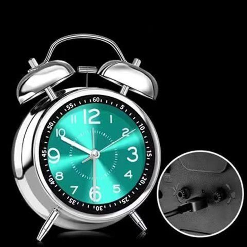 Modern Metal Alarm Desk Clock Silent Mechanical Desk Clock Living Room Decor Table Clocks Creative Table Clocks with Night Light