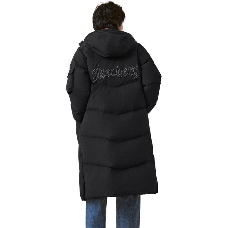 Skechers Street Fashion Series Comfortable Warm Windproof Hooded Long Duck Down Jacket Unisex outerwear L425U018-0018