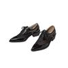 Fashion Genuine Cow Leather Oxfords Women Shoes Lace-Up Ladies Brogue Flat Derby Shoes Pointed Toe Lace-up Heels Women Shoes for Women