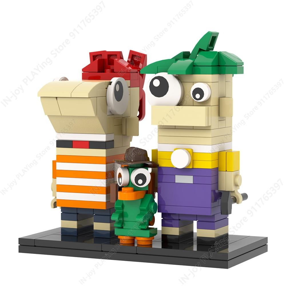 MOOXI Cartoon Anime Character Robot Animals Model MOC Bricks DIY Assembled Building Blocks Figure Toy Collection Decoration Gift