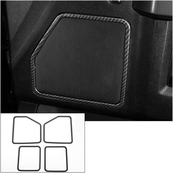 Nicebee ABS Carbon Fiber Grain Exterior/Interior Accessories Decoration Trim Cover for 2017-2020 Ford Raptor F150 LTD (4pcs/Set Car Door Speaker